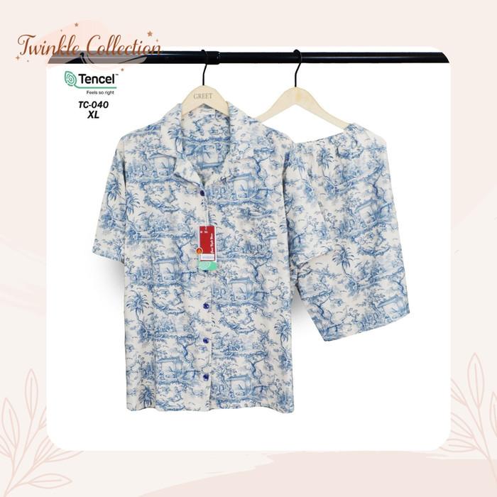 Piyama Jumbo Tencel Modal Celana Pendek HK Size XL