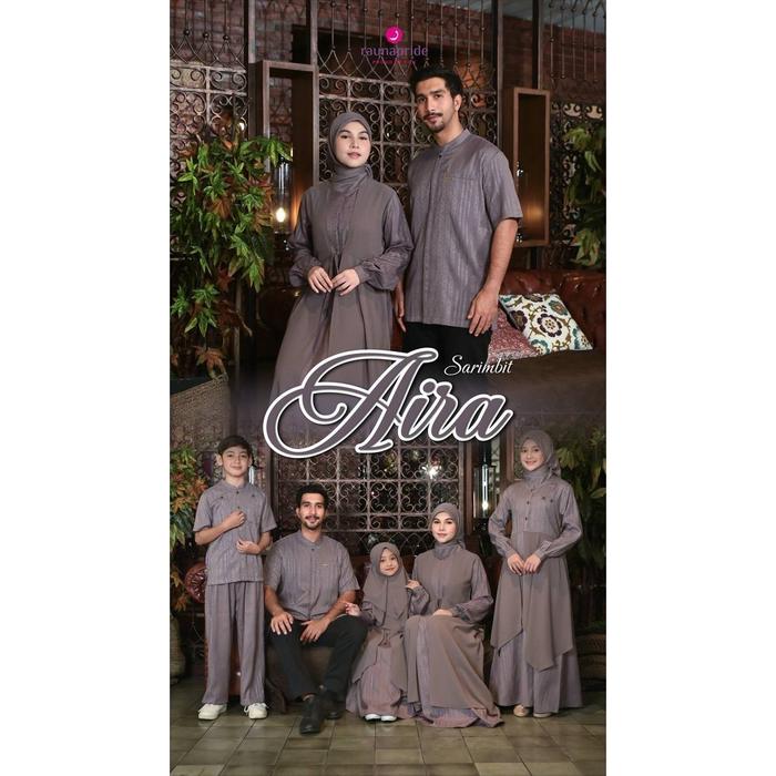 Sarimbit Rauna Aira - Mauve / Fashion Muslim Lebaran / Baju Set Couple Keluarga Lebaran 2025