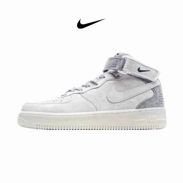 Sepatu Air Force - Reigning Champ x Air Force 1 Mid 'Grey Black'