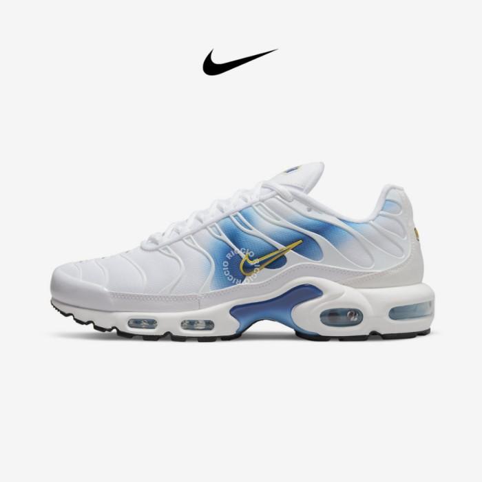 Sepatu Air Max - Air Max Plus Spray Paint Swoosh White Blue