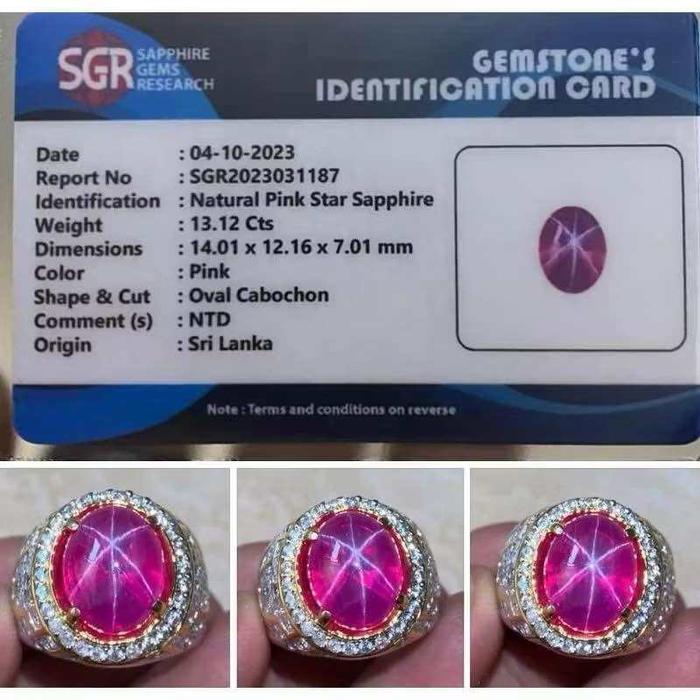 PINK STAR SAPHIRE SRILANKA MEMO