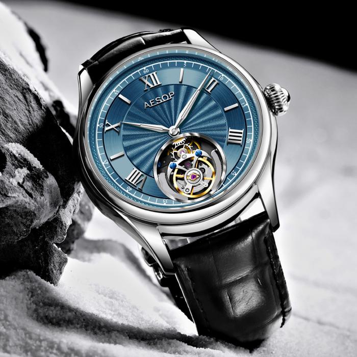 Jam Tangan AESOP Official Watch Store Flying Tourbillon Movement Mechanical Wristwatches Skeleton Wa