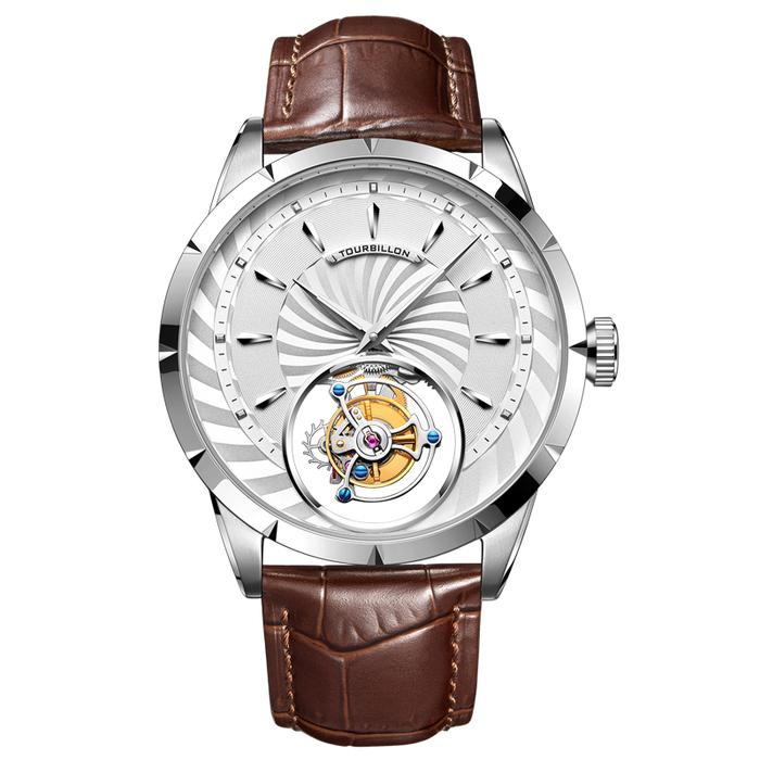 Jam Tangan AESOP Manual Tourbillon Hollow Movement Spiral Pattern Stainless Steel Sapphire Crystal L