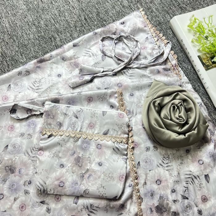 SILKY MUSLIMSTORE Mukena Motif Dewasa Armanisilk 2in1 traveling Bawahan polos rendah kecil Cantik Me