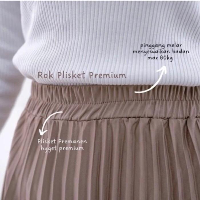 Rok Plisket Premium Tebal Panjang Wanita Bawahan