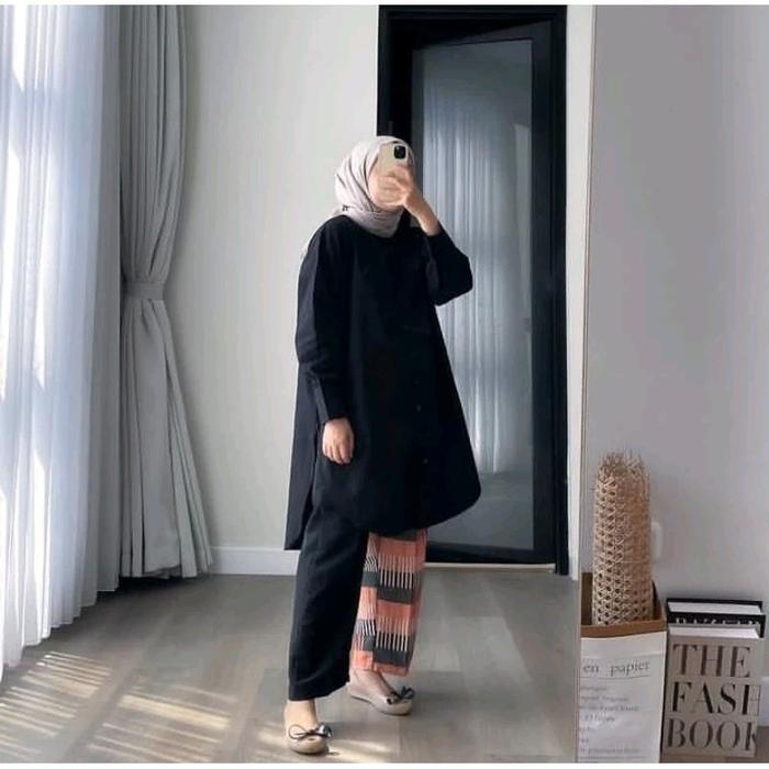 Long Tunik Cotton Linen/Tunik Linen Standar-Jumbo