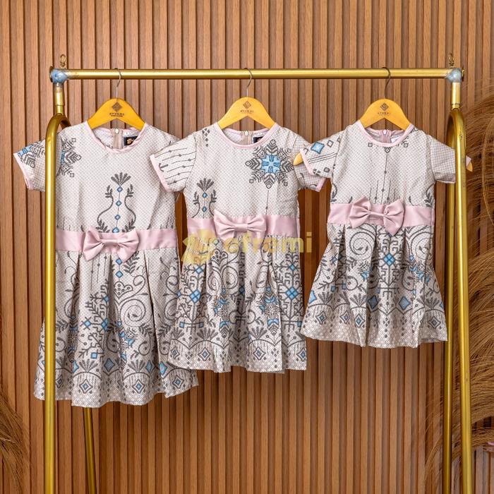 ESA142 CBP GAUN LENGAN PENDEK ANAK CREAM ELEGAN GLAMOR UNTUK PARTY HOLIDAY
