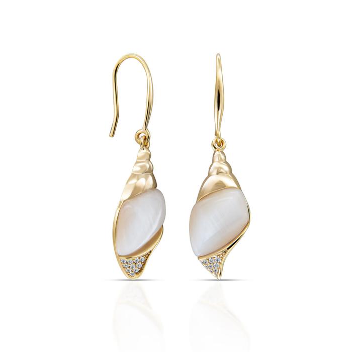 Anting Hook Emas Caracola -Caracola Gold Hook Earrings