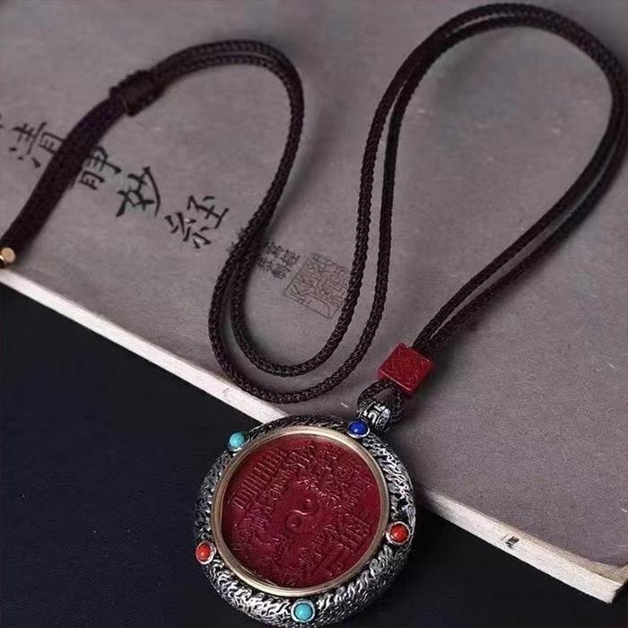 Amulet Tibet Liontin Gunung Suci Dapat Diputar Kalung Perak 925 Asli Ukiran Thangka Halus Jimat Perl