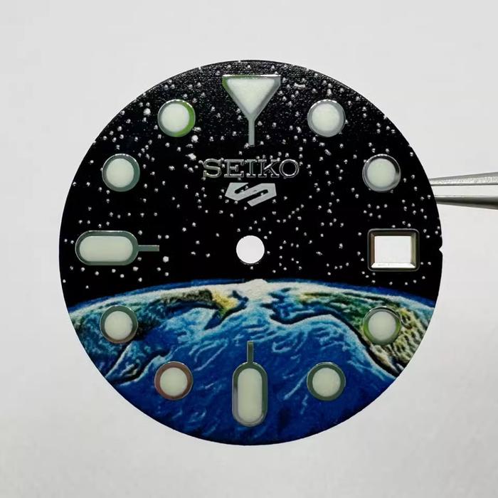 Aksesoris Jam Tangan 28.5mm Starry Sky Dial with S Logo Full Green Luminous NH35 Dial Watches Access