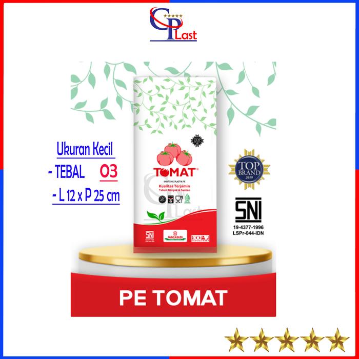 Plastik PE Tomat Uk 12x25 cm 03 / Plastik Elastis 12 x 25 cm Kecil / Tebal 03 - Kantong Snack - Miny