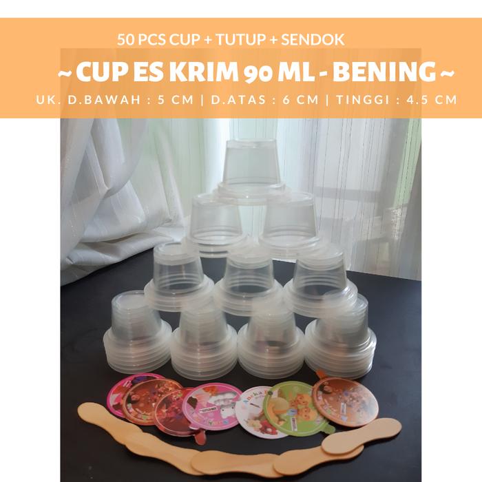 Gelas Cup Cantik - Jual Cup Es Krim Indonesia - Cup Plastik Es Cream 90 ml