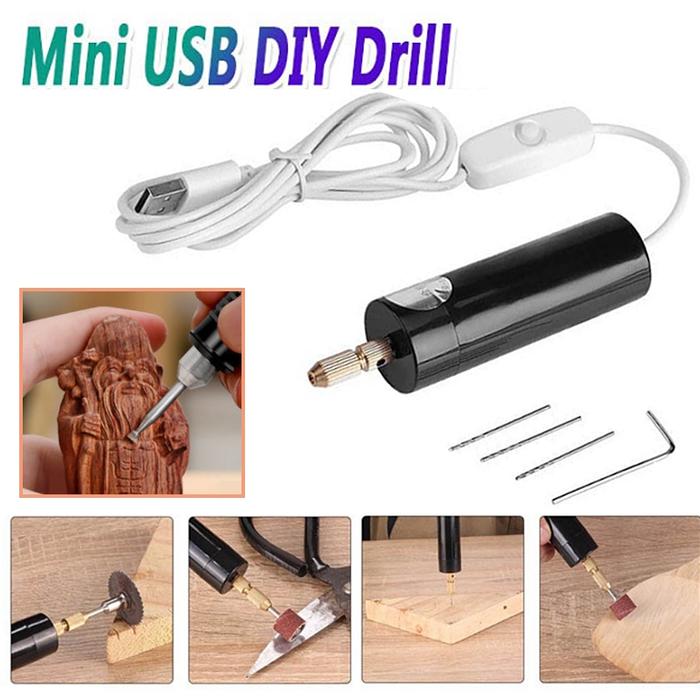 BEST PERLENGKAPAN BOR /MESIN BOR MINI OBENG /BOR ELEKTRIK MINI PORTABLE MICRO USB DENGAN 3PC BITS DA
