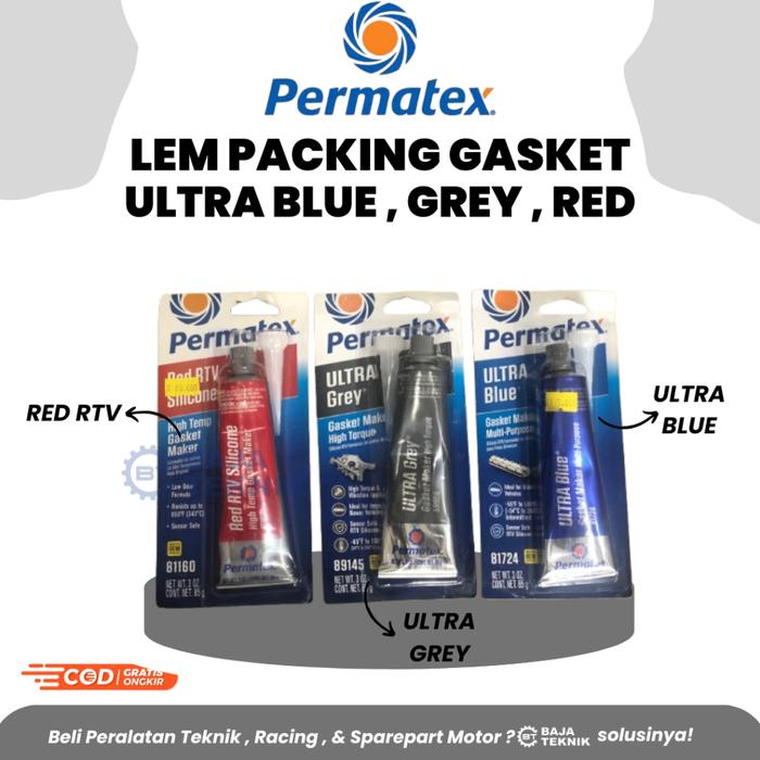BEST PERMATEX ULTRA BLUE MULTI-PURPOSE | ULTRA GREY HIGH TORQUE | RED RTV SILICONE HIGH TEMP | LEM P