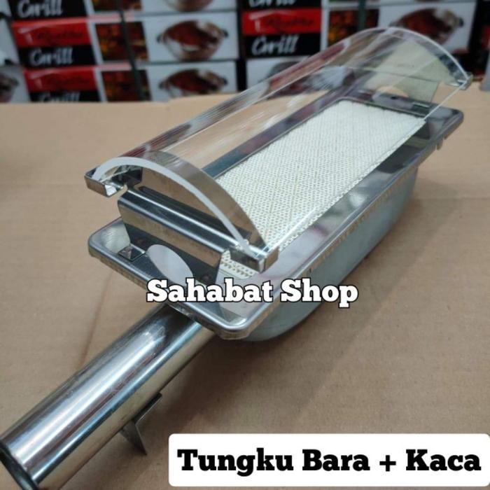 BEST TUNGKU BARA + KACA 1SET KOMPOR PANGGANGAN SOSIS / PANGGANG ROASTER