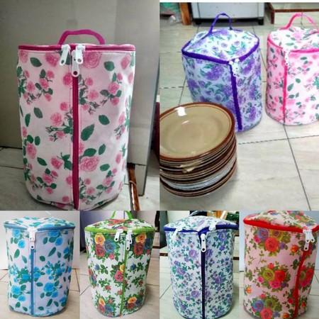 Tas Piring Cover Piring Sarung Piring Kain Penutup Piring Penyimpanan Piring 18 CM TAS PIRING / TAS