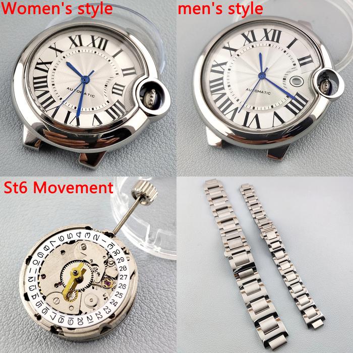 Aksesoris Jam Tangan Miyota 8215 watch case Stainless steel ST6/8215 Balloon case ST6 Movement Men's