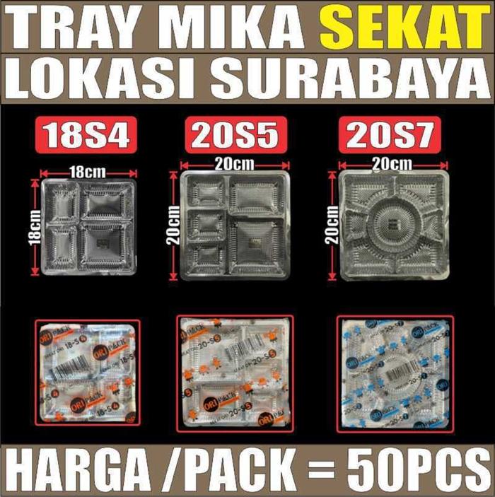 Mika Tray Sekat U Kotak Nasi Duplex Katering Kue Snack Box Alot Murah SBY