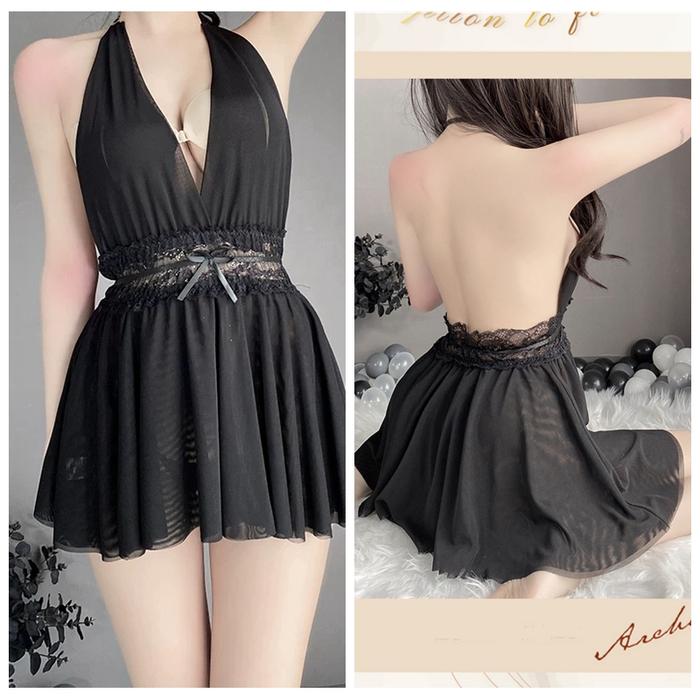 ORIGINAL Baju Wanita Hot Sexy Hitam Black Premium Lingering Lingerieing Lingerie Lingeri Lingery Cos