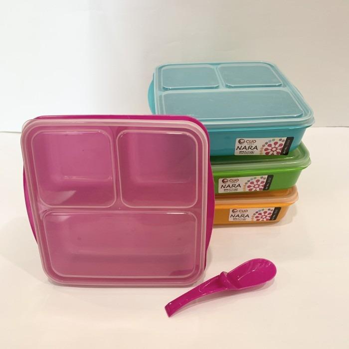 Lunch Box Clio NARA Kotak Makan + Sendok - Random Color