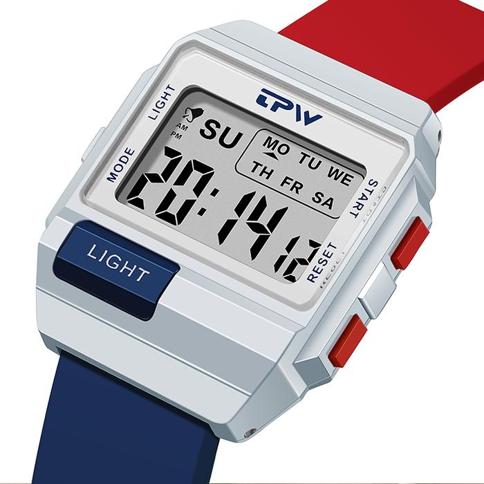 TPW Jam Tangan Digital Berukuran Sedang 36mm Jam Tangan Pengukur Remaja Wanita Tahan