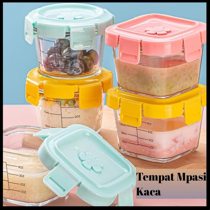 Wadah Mpasi Bayi (KACA) Mpasi Kaca Penyimpanan Mpasi Glass Baby Food Container