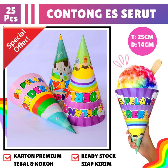 50 PCS CETAK KEMASAN ES SERUT PELANGI KERTAS WADAJ ES SALJU SIRUP CASING ES KEPAL SERUT KARAKTER