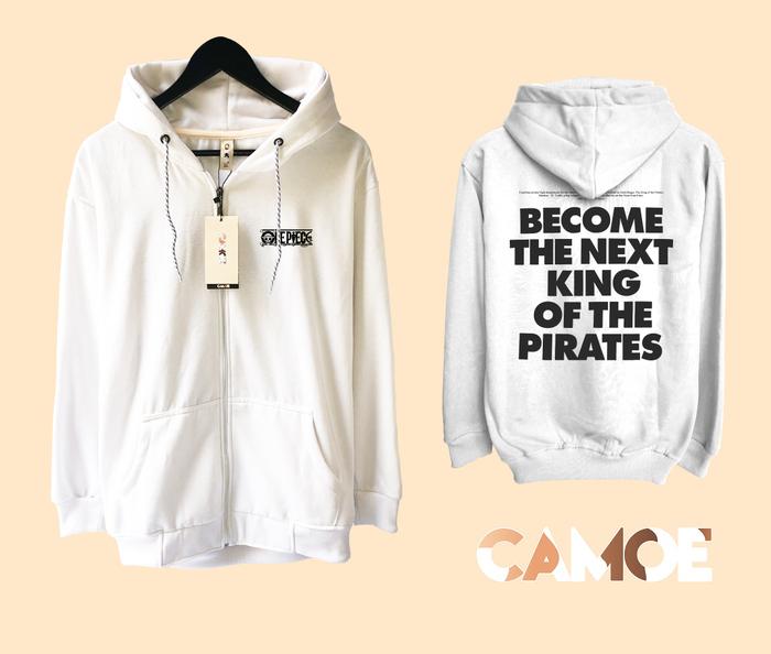 Jaket Hoodie Zipper Anime One piece become The next king of Pirates UT