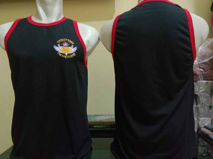 KAOS SINGLET TETATE EMAS-KAOS SATU ABAD-kaos pendek psht list hitam-KAOS SINGLET BORDIR PSHT TERBARU