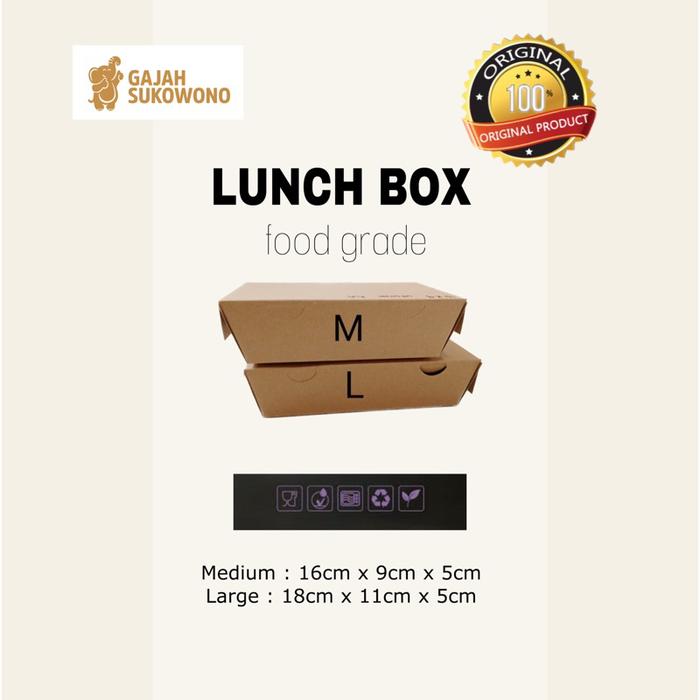 Paper kraft lunch BOX M lembaran ISI 5