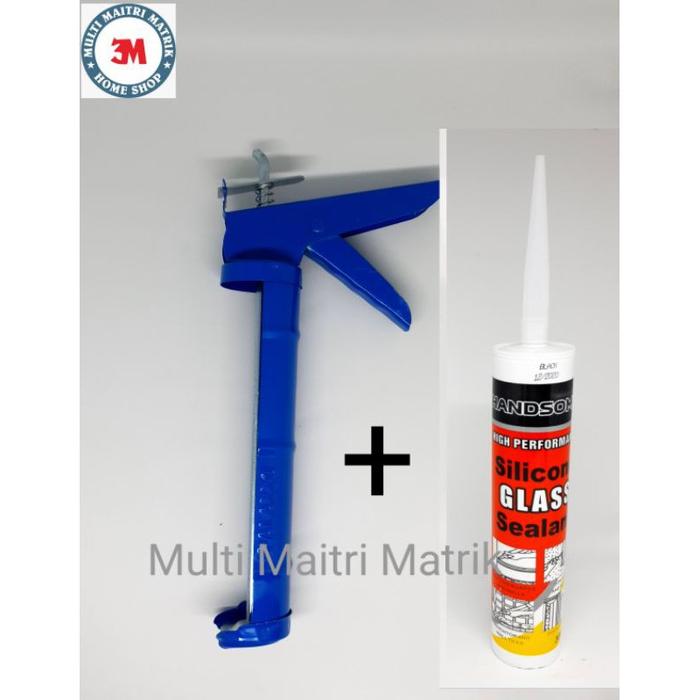 BEST ALAT TEMBAK LEM KACA BOTOL SENG PAKET + LEM KACA BOTOL MURAH /LEM KACA SEALANT + TEMBAK LEM KAC