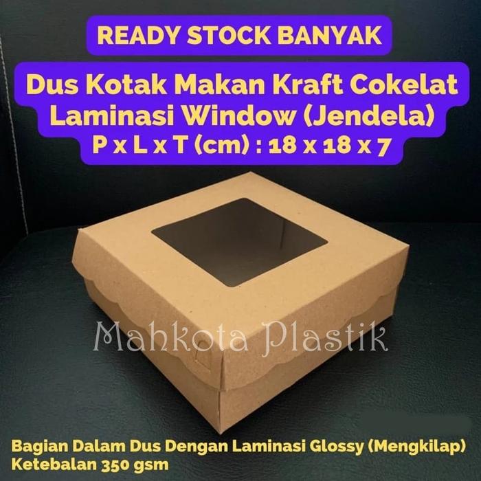 Kardus Makanan Box Katering R8 Laminasi Window 18x18x7 isi 10pcs