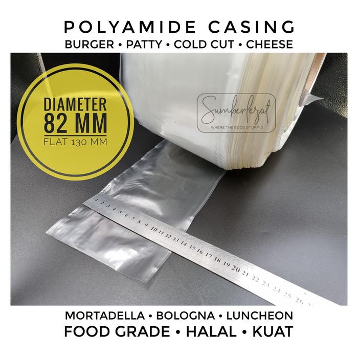 BEST 82 MM - CASING SELONGSONG SOSIS BURGER PATTY COLD CUT BOLOGNA PLASTIK POLYAMIDE FOOD GRADE - 2 