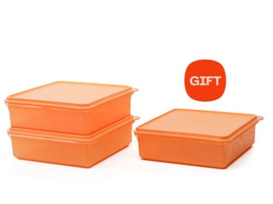 Tupperware mosaic snack store kapasitas 2.9 liter wadah kue basah dan kering