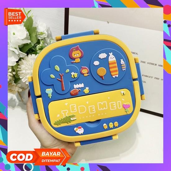 Kotak Makan 1 Set Lengkap Murah Botol Minum Anti Tumpah Dan Tahan Panas Korea Plus Bag Food Containe
