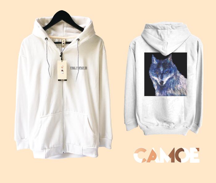 Jaket Hoodie Zipper Gaming Final Fantasy XVI Frost Wolf Torgal UT