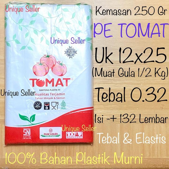 Kantong Plastik PE Tomat Uk 12x25 (1/2 Kg) / Plastik PE Tomat 1/2 Kg 1/2Kg 500gram 500 Gram Gr 500 g