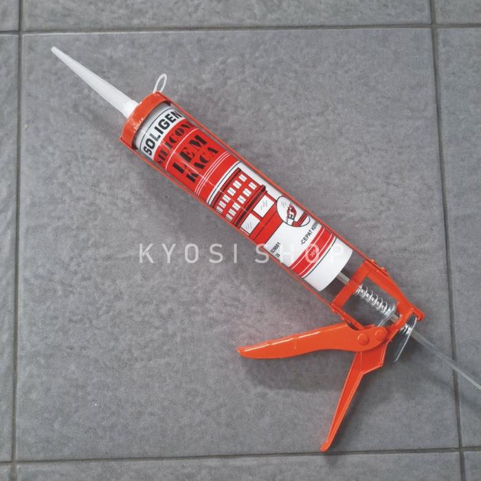 BEST LEM KACA LEM SILICONE SILIKON SEALANT AQUARIUM SOLIGEN WARNA PUTIH HITAM CLEAR BENING PAKET GUN