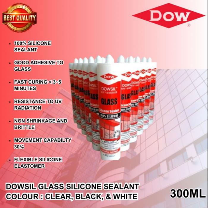 BEST LEM KACA SILICONE SEALANT DOWSIL GLASS / DOWSIL ASAM ACETIC