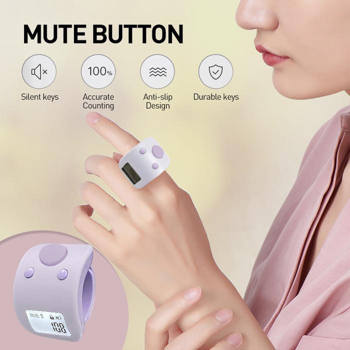 Terlaris Sholat Hadiah Tasbih Digital Display Tally Muslim Lcd Hand Finger Ring 9 Digit Rechargeable