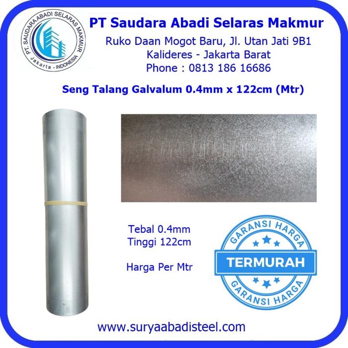 [DISKON] Seng Talang Galvalum 0.4mm x 122cm (Mtr) [TERLARIS]