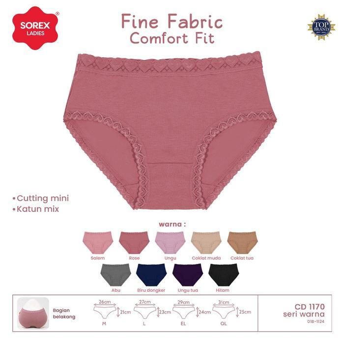 Sorex (3pc, 6pc, 12pc) CD/Celana Dalam Wanita 1170 Mini dan 1172 Maxi Lace & Love Renda Cantik Katun