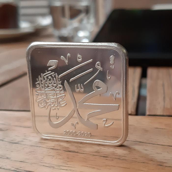 Koin Perak 5 Dirham (Khamsa) Sertifikat Asli Antam 14,875 gram Perak