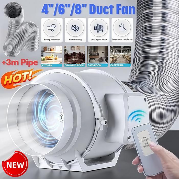 [DISKON] 8‘’Exhaust Fan Dinding/Exhaust Fan Kipas Angin Buang Diam Ekstraktor Kipas Saluran Sebaris 