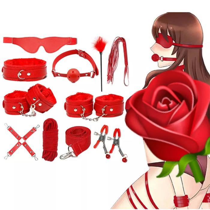 Borgol Bulu Cinta Bondage Set Aksesoris Lingerie handcuff Tali Ikat