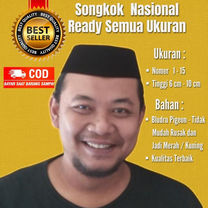 [Lisma Busana] DUTA PREMIUM Songkok Hitam Polos AC, Peci, Kopiah Hitam Full AC Dewasa dan Anak Tingg