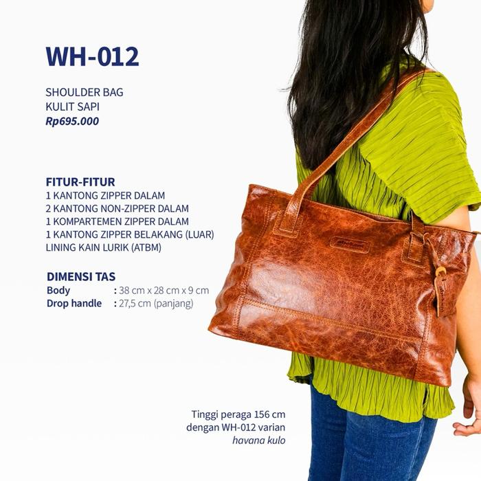 [DISKON] ABEKANI LEATHER TOTE BAG WH012 - Tas Wanita - Tas Bahu Abekani - Tote Bag - Women Bag [TERL