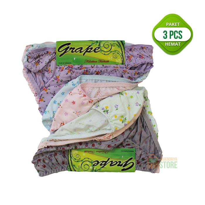 Best saller (Cod) Celana Dalam Isi 3Pcs Cd Wanita Motif Murah | Mini Sbl