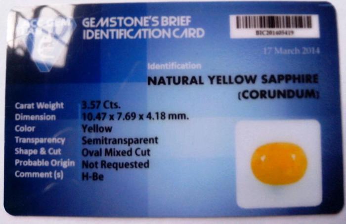 Natural Yellow safire