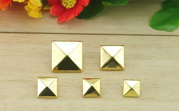 Gold Pyramid Studs